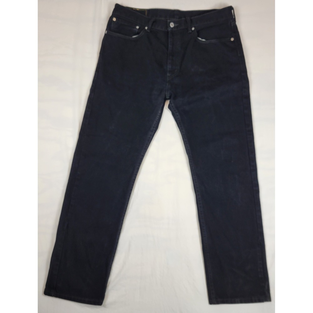Levis 505 Regular Fit Jeans Mens 36x32 Dark Wash Black Straight Leg Denim